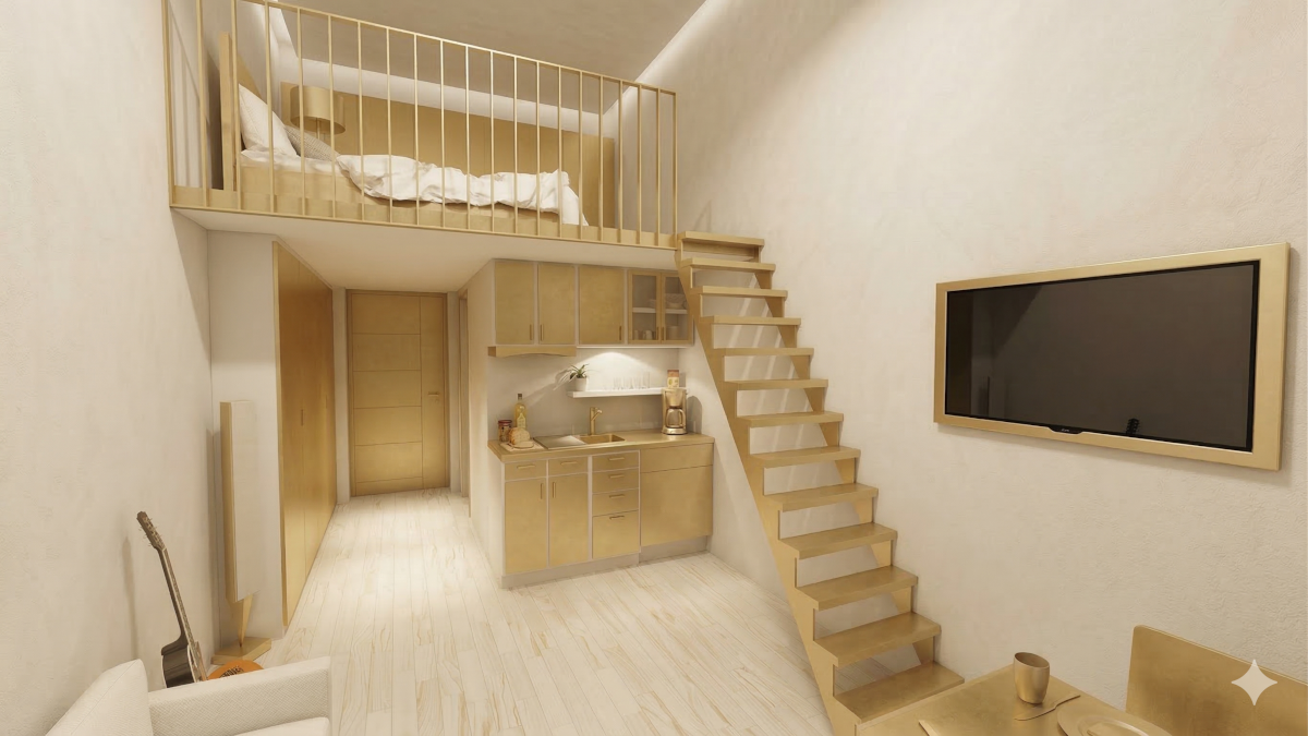 Möbliertes 1-Zimmer-Loft mit Empore Cuxhaven — Schlosspark Quartier